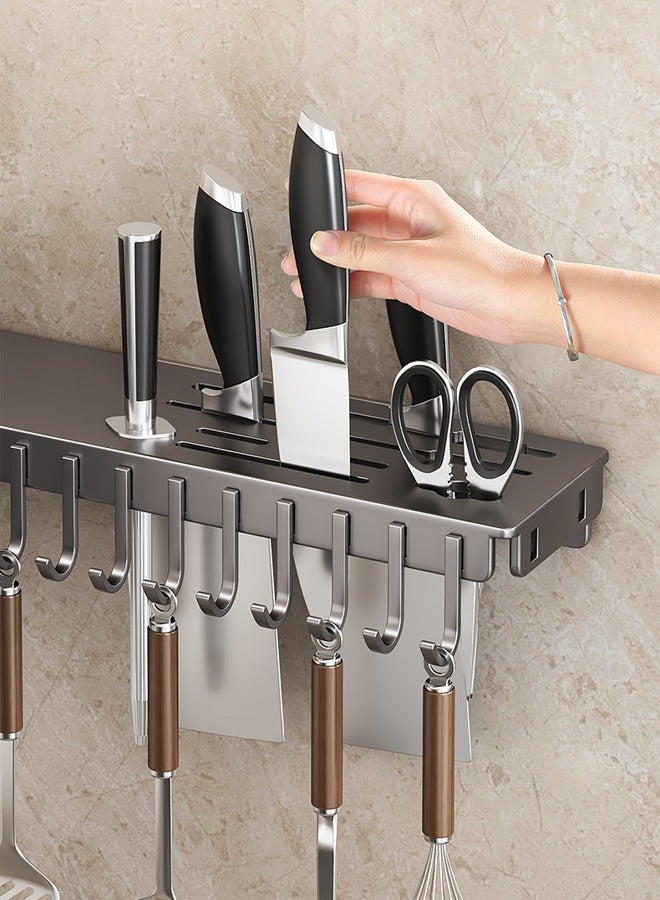 Kitchen corner folding rack, kitchen household storage rack, wall-mounted multifunctional knife rack, chopstick tube knife integrated storage rack, multifunctional punch-free chopstick cage 90 degree rotation (black)  - Image 4