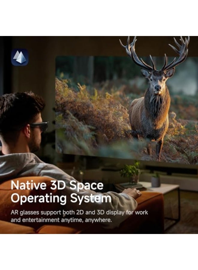 INAIR 2 PRO AR Glasses | 2D to 3D Image and Video | Reality/Virtual Switch | Multi-Screen | 135" 120Hz Display for Work & Entertainment |Compatible with iPhone15/16, Android, Mac Win Steam Deck - Image 2