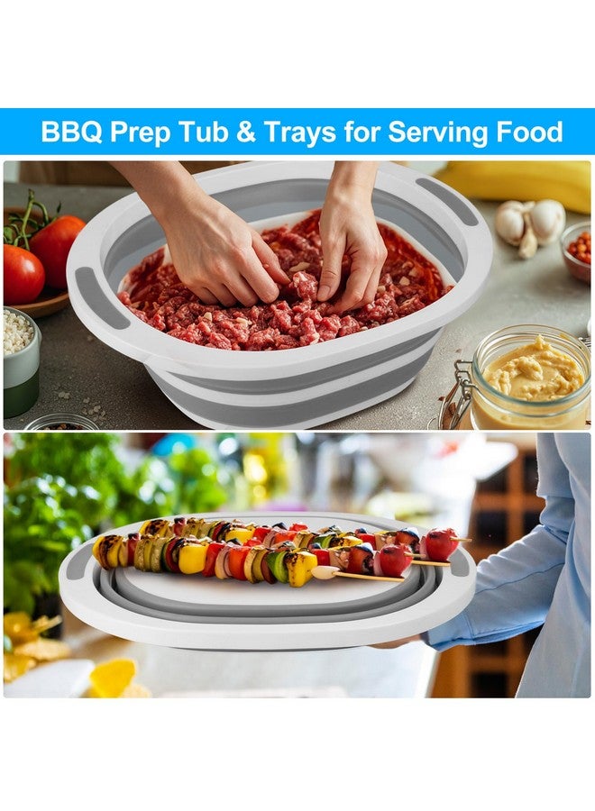 Seropy Collapsible Wash Basin, 7.5L Dish Tub Sink Basin Folding Dish Pans for Kitchen Sink, 2-in-1 Dishpan + Cutting Board, Portable Sink Dish Basin for Camping BBQ Prep Tub Washing Bin Bucket for Cleaning - Image 2