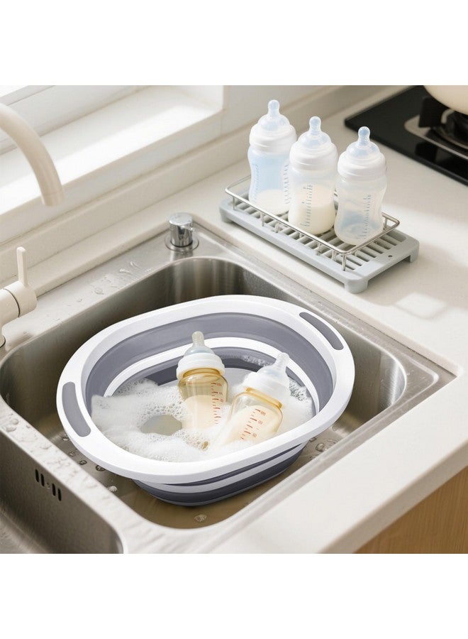 Seropy Collapsible Wash Basin, 7.5L Dish Tub Sink Basin Folding Dish Pans for Kitchen Sink, 2-in-1 Dishpan + Cutting Board, Portable Sink Dish Basin for Camping BBQ Prep Tub Washing Bin Bucket for Cleaning - Image 1