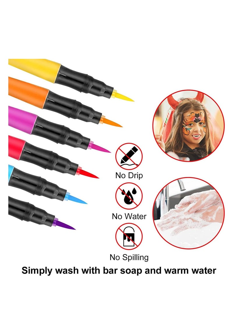 Premify Temporary Tattoo Markers - 8 Color Skin Body Face Safe Markers - Washable Removeable Markers, Event Halloween, Birthday, Cosplay, Festivals  - Image 2