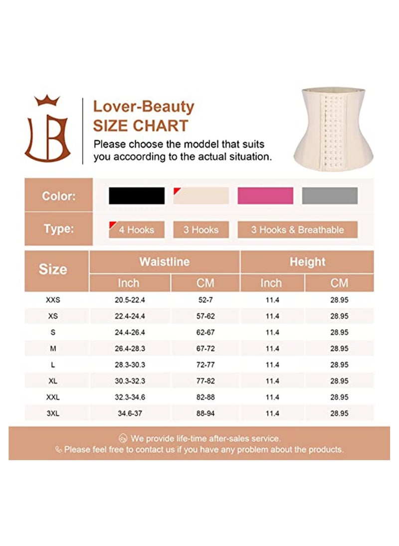 SYOSI - Waist Trainer for Women Latex Underbust Corsets Cincher Hourglass Body Shaper 4 Hooks Size S - Image 1