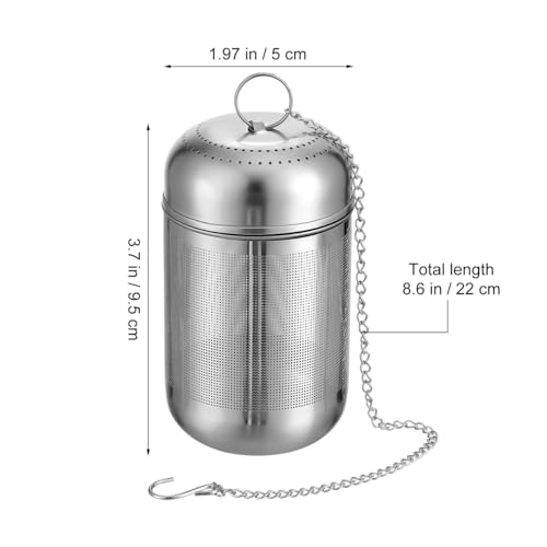Hemoton Stainless Steel Seasoning Ball with Hanging Chain Fine Mesh Spice Filter Strainer for Soup Tea Brine MultiPurpose Cooking Basket 374 X 196 in - Image 3