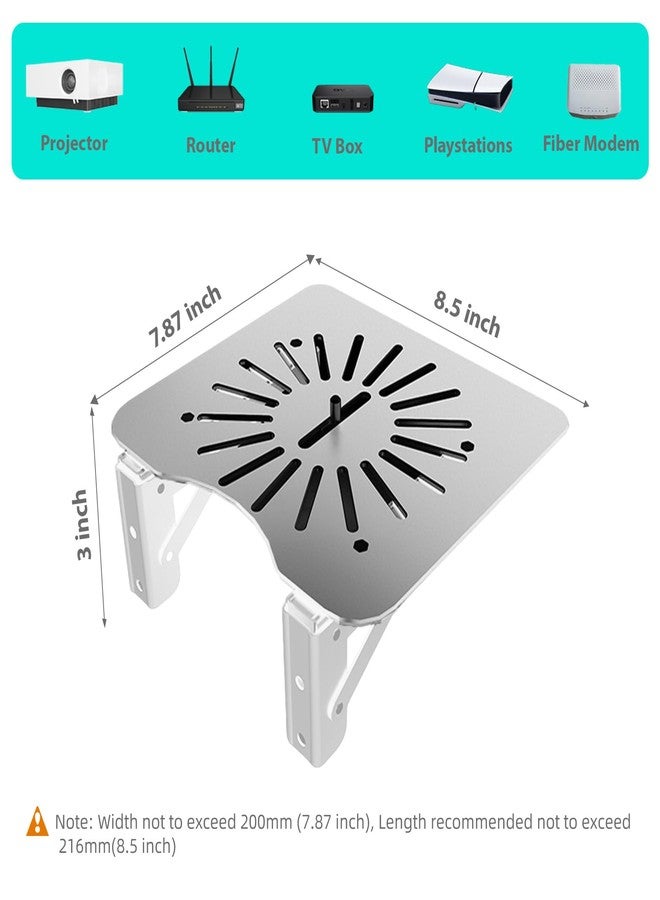 HISUNSING Mini Projector Shelf for Wall/Modem Shelf/Router Shelf/Router Mount/Cable Box Mount, Projector Wall Mount Shelf Aluminum Alloy Max Load Reach up 44lb - White - Image 2