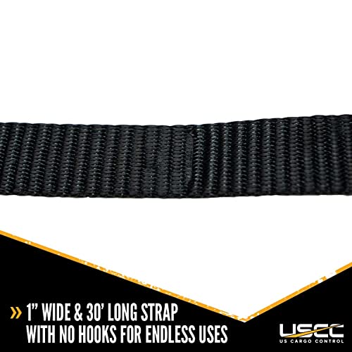 US Cargo Control Endless Ratchet Straps 1 Inch x 30 Foot (4-Pack), Hookless Ratchet Straps 30 FT, 1,500 LBS Break Strength, 1 Inch Tie Downs for Motorcycles, Bikes, Pallets, Kayaks, and Bundling - Image 2