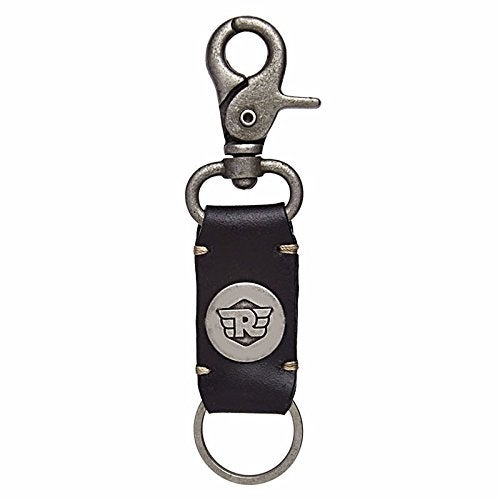 Royal Enfield LEATHER KEY CHAIN OP | 100 percent genuine leather with vintage finish | Metal- Corrosion free zinc alloy with antique silver finish | BLACK - Image 2
