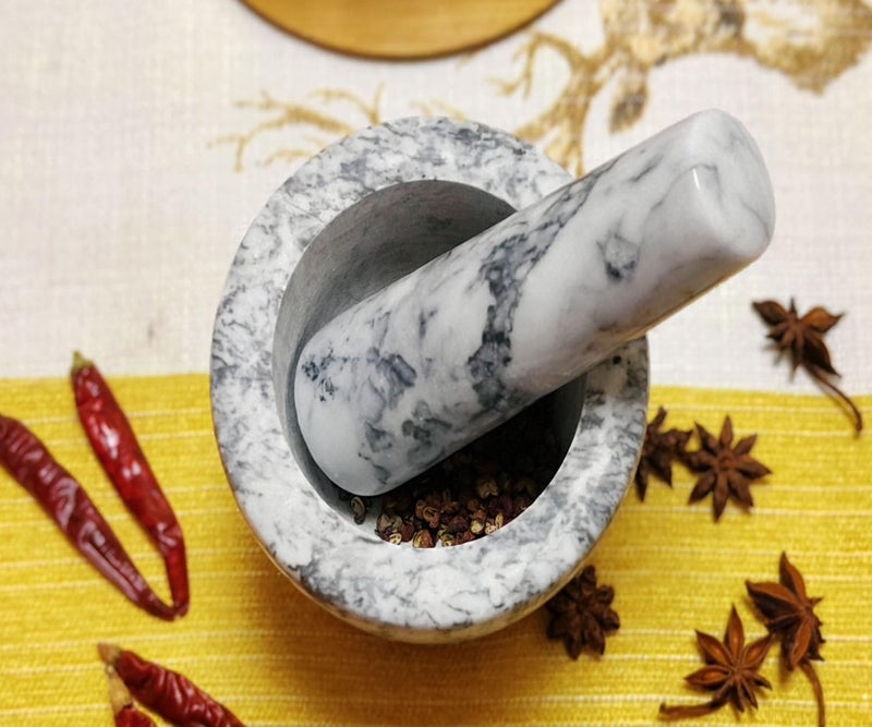 Yepmlrt Marble Replacement Pestle only， 5.3 in (Only Pestle [Mortar is not Included]), Granite Pestle Replacement Light Gray White - Image 4