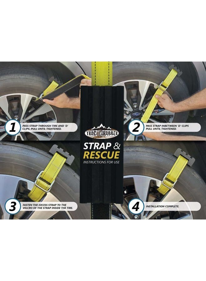 TracGrabber Tire Traction Device for Cars & Small SUVs, Set of 2 - Made in the USA, Anti Skid Emergency Tire Straps to Get Unstuck from Snow, Mud, & Sand - Snow Traction Mat or Tire Chain Alternative - Image 5