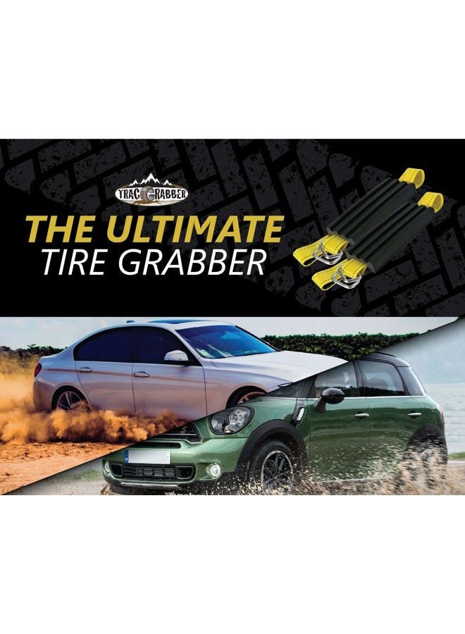 TracGrabber Tire Traction Device for Cars & Small SUVs, Set of 2 - Made in the USA, Anti Skid Emergency Tire Straps to Get Unstuck from Snow, Mud, & Sand - Snow Traction Mat or Tire Chain Alternative - Image 4