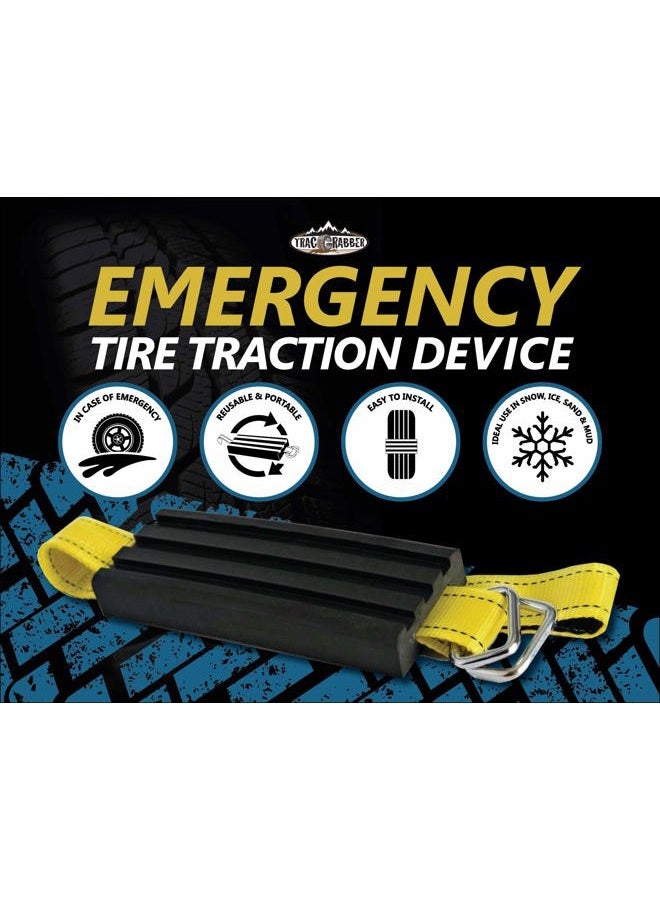 TracGrabber Tire Traction Device for Cars & Small SUVs, Set of 2 - Made in the USA, Anti Skid Emergency Tire Straps to Get Unstuck from Snow, Mud, & Sand - Snow Traction Mat or Tire Chain Alternative - Image 2