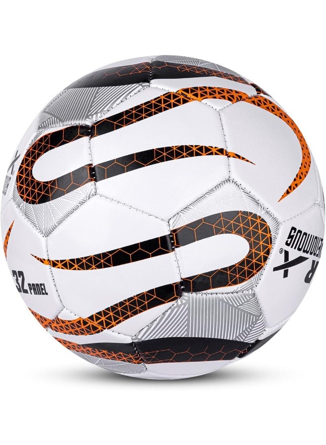 Vector X Venomous Machine Stitched Football – Durable Soccer Ball with Pump for Training & Match Play | Size 5 | White-Orange - Image 5
