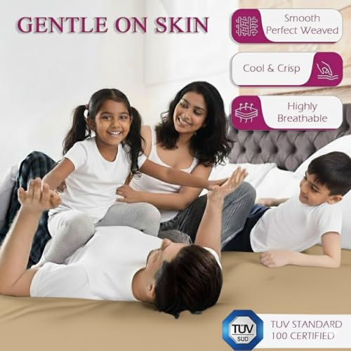 Trance Cotton Feel Terry Ultra Soft Waterproof Mattress Protector King Size| Breathable - Hypoallergenic Mattresses Cover King Size (78x72 inch | 6.5x6 feet, Brown - Pack of 1) - Image 5