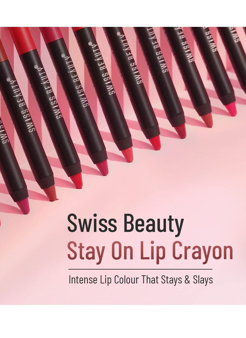 Swiss Beauty Matte Long Lasting Crayon Lipstick Chocobar 3.5G