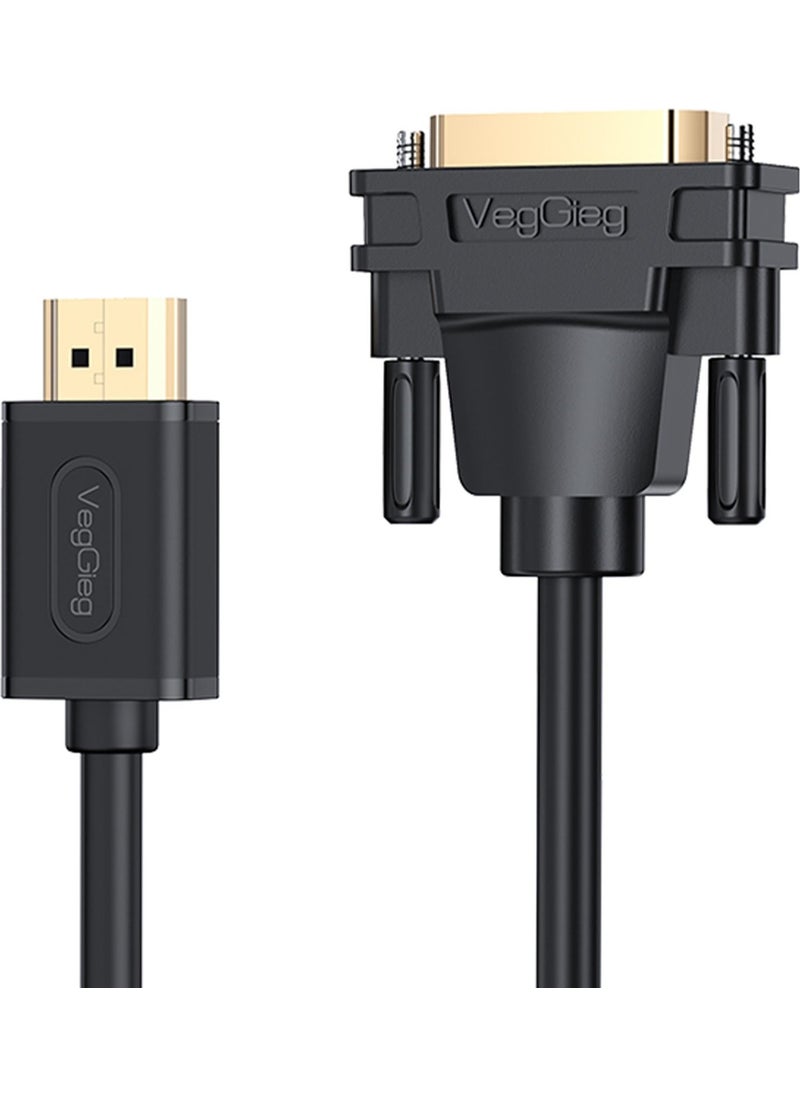 veggıeg VegGieg DVI 24+1 To HDMI 2k Converter Monitor Cable 1.5 Meters  - Image 1