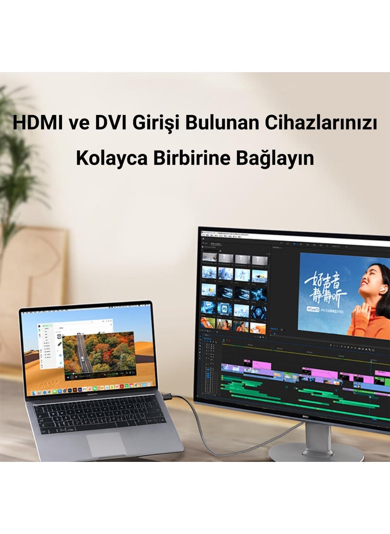 veggıeg VegGieg DVI 24+1 To HDMI 2k Converter Monitor Cable 1.5 Meters  - Image 2