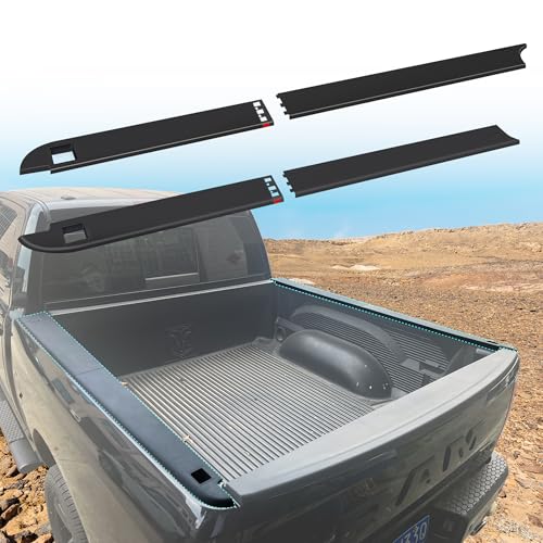 57ft Truck Bed Rail Caps Compatible with Dodge Ram 1500 20092018 Top Protector Cover Molding Cap Smooth Finish Back wStake Holes Bedrails Covers Protectors Accessories Black 2PCS