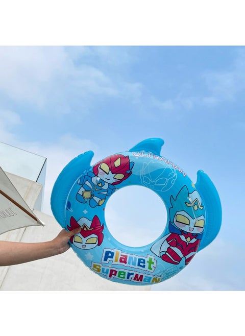 Jialan Children's Swimming Circle Thickened Cartoon Robot Swimming Circle Cute Baby Beginner Children Swimming Underarm Circle-Color:With Handle-robot Whirlwind Model-60#(suitable For 2-4 Years Old Baby)