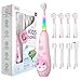SEAGO Kids Electric Toothbrushes Rechargeable Toddler Electric Toothbrush with Magnetic Charging LED Observing Light 8 Toothbrush Heads for Ages 246 Boys Girls Pink - Image 1