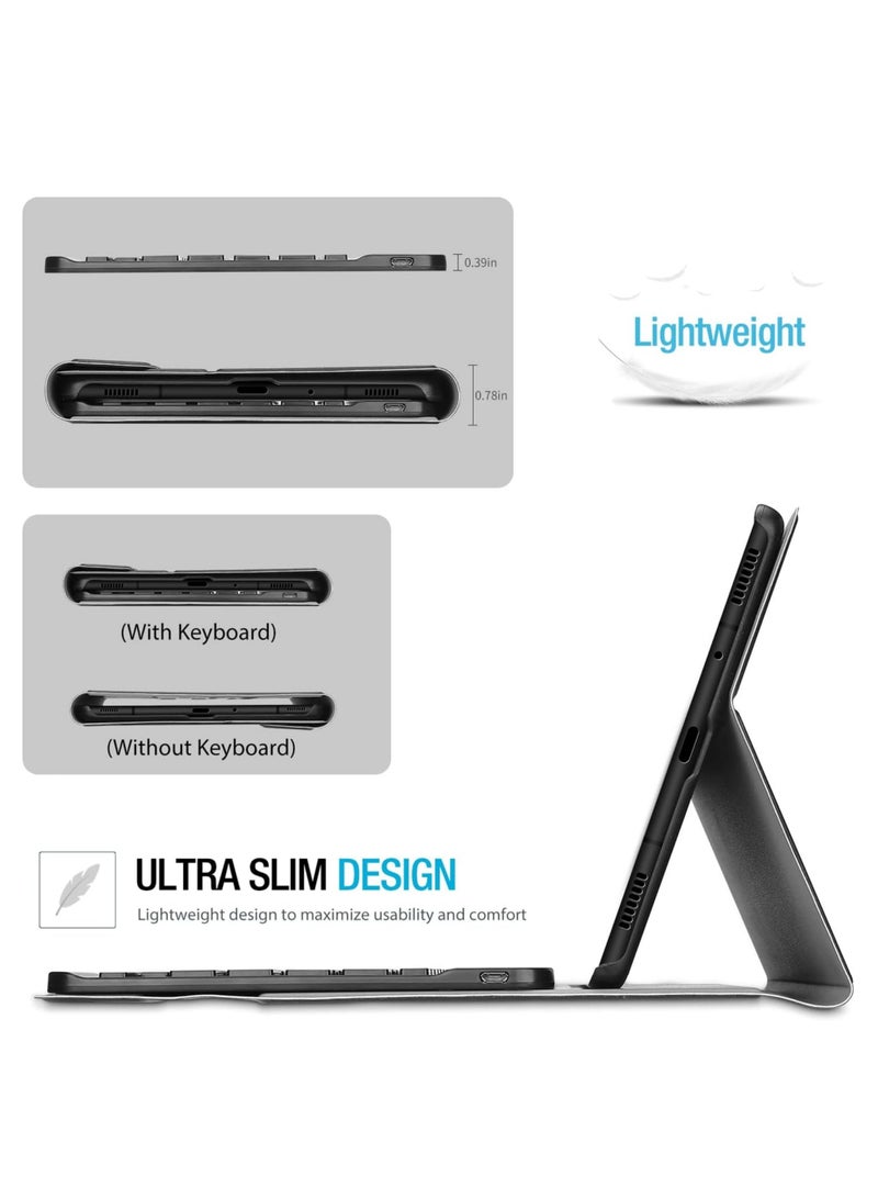 روك بو حافظة لوحة المفاتيح لجهاز Galaxy Tab S6 Lite 10.4 بوصة 2024/2022/2020 غطاء ذكي نحيف وخفيف الوزن مع لوحة مفاتيح لاسلكية لجهاز Galaxy Tab S6 Lite 10.4 بوصة SM-P620 P625 P613 P619 P610 P615 - Image 4