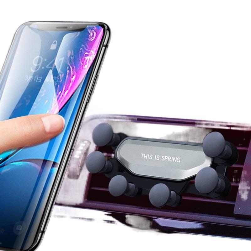 حامل جوال للسيارة باللون الأبيض مع تثبيت على فتحة التكييف ومشبك تثبيت لـمناسب لمعظم الهواتف سهل التخزين عملي للاستخدام المتكرر للاستخدام الشخصي - Image 5