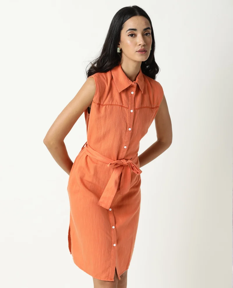 ريريزم Women's Linen Shirt Dress