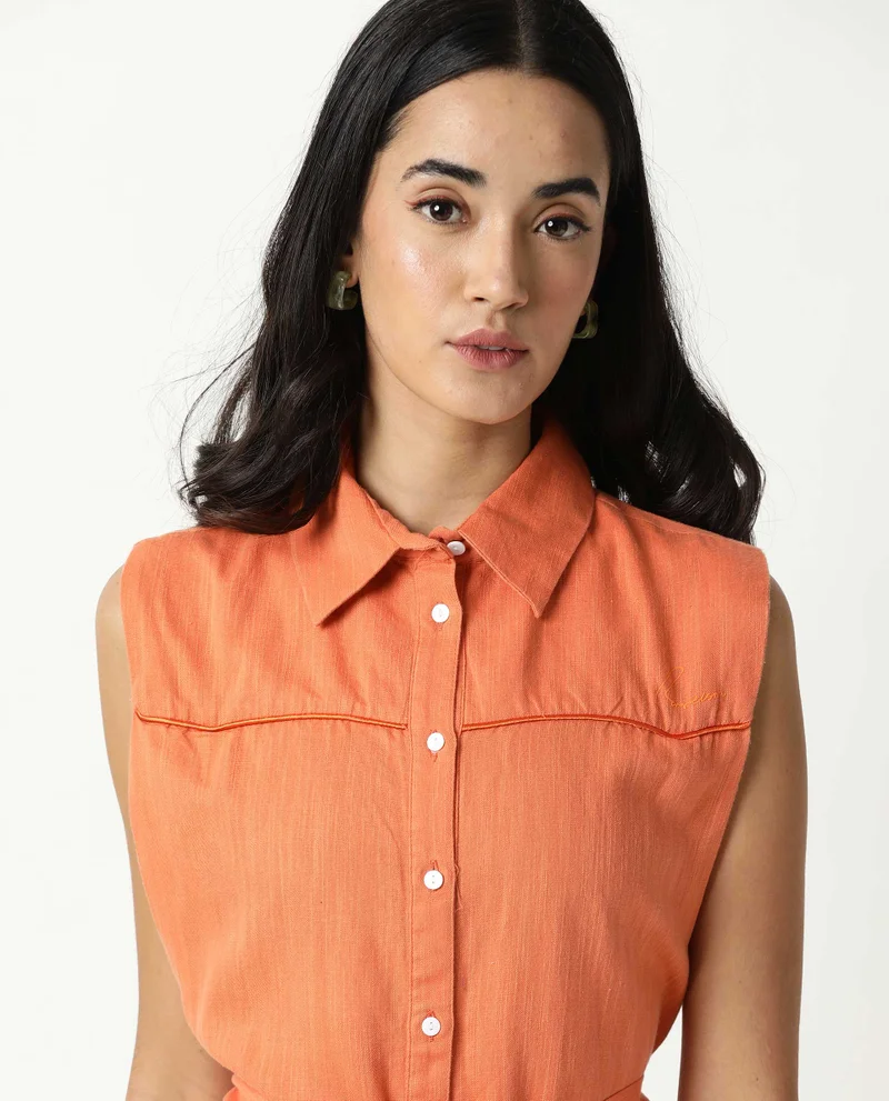 ريريزم Women's Linen Shirt Dress