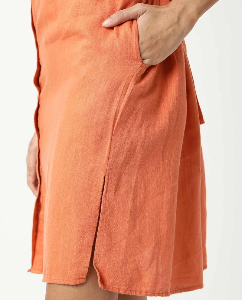 Rareism Women's Linen Shirt Dress