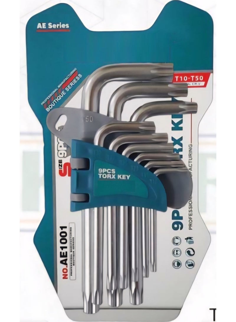 فكسر مجموعة مفاتيح توركس مكونة من 9 قطع - طقم مفاتيح نجمة دقيقة للسيارات والإلكترونيات والإصلاحات العامة - Image 1