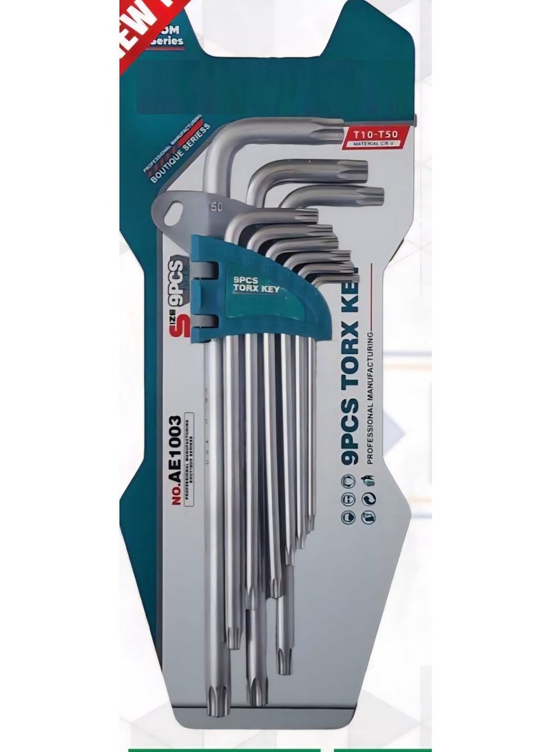 فكسر مجموعة مفاتيح توركس مكونة من 9 قطع - طقم مفاتيح نجمة دقيقة للسيارات والإلكترونيات والإصلاحات العامة - Image 2