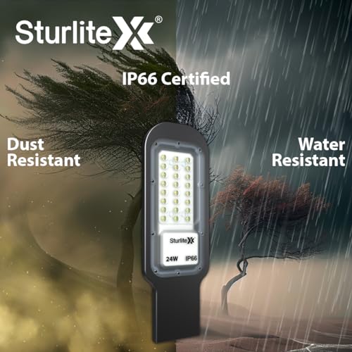 Sturlite Asteor 24W LED Street Light| Cool White 6500K Color Temperature LED Street Lamp| IP66 Waterproof Surge Protection Focus Light for Garage, Parking, Garden, Playground & Sidewalks - (Pack of 2) - Image 5