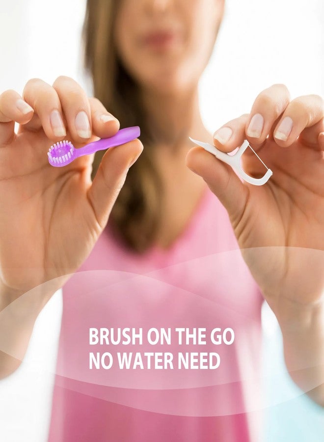 B Rush مجموعة بي راش 24 قطعة، 5 في 1، فرشاة أسنان صغيرة للاستخدام مرة واحدة، معجون أسنان + منظف لسان + خيط تنظيف أسنان + عود أسنان، مجموعة سفر محمولة جاهزة للاستخدام للأطفال والكبار، مغلفة بشكل فردي للعمل والتخييم والعناية اليومية، بنكهة النعناع - Image 4