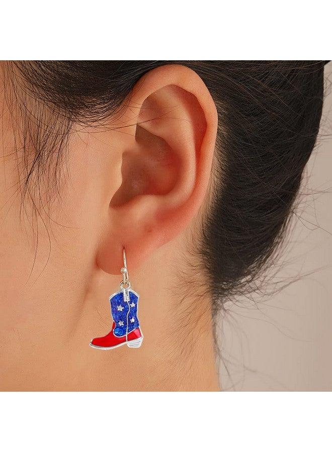 CSIYANJRY99 American Flag Earrings For Women 4Th Of July Earrings For Women Patriotic Earrings Independence Day Red White Blue Earrings Usa Cute Boots Dangle Earrings - Image 2