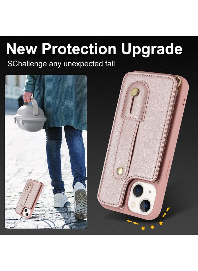 S-TOP Case For iPhone 13 Wristband Vertical Flip Wallet Back Cover Phone Case - Image 3