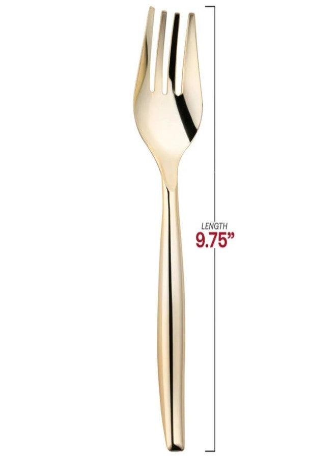 Kaya Elegant Gold Plastic Disposable Serving Forks (Pack of 5) - Premium Quality, Reusable & Heavy-Duty Cutlery for Parties & Events - Image 3