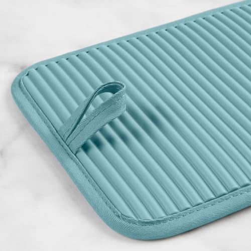 KitchenAid Ribbed Soft Silicone Pot Holder 2-Pack Set, Mineral Water Aqua, 7"x9" - Image 5