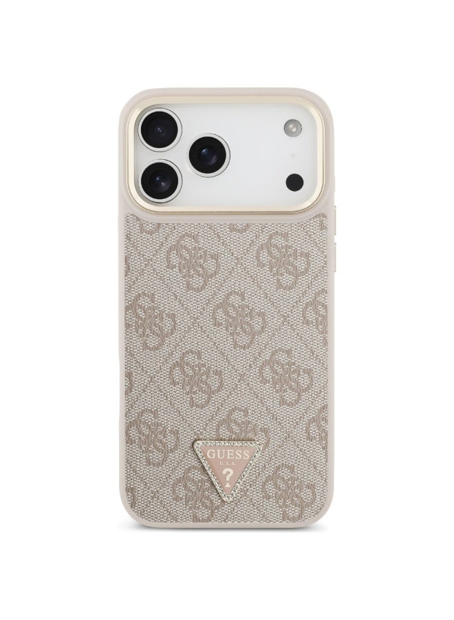 GUESS Guess 4G Triangle Logo & Big Strap Metal Buttons MagSafe case for iPhone 17 Pro Max pink - Image 3