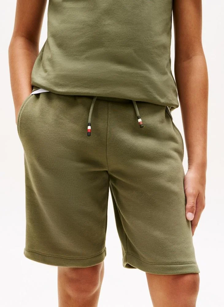 Tommy Hilfiger Battle Green Essential Logo T-Shirt And Shorts Set for Men | Best Price UAE