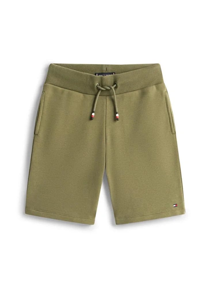 Tommy Hilfiger Battle Green Essential Logo T-Shirt And Shorts Set for Men | Best Price UAE