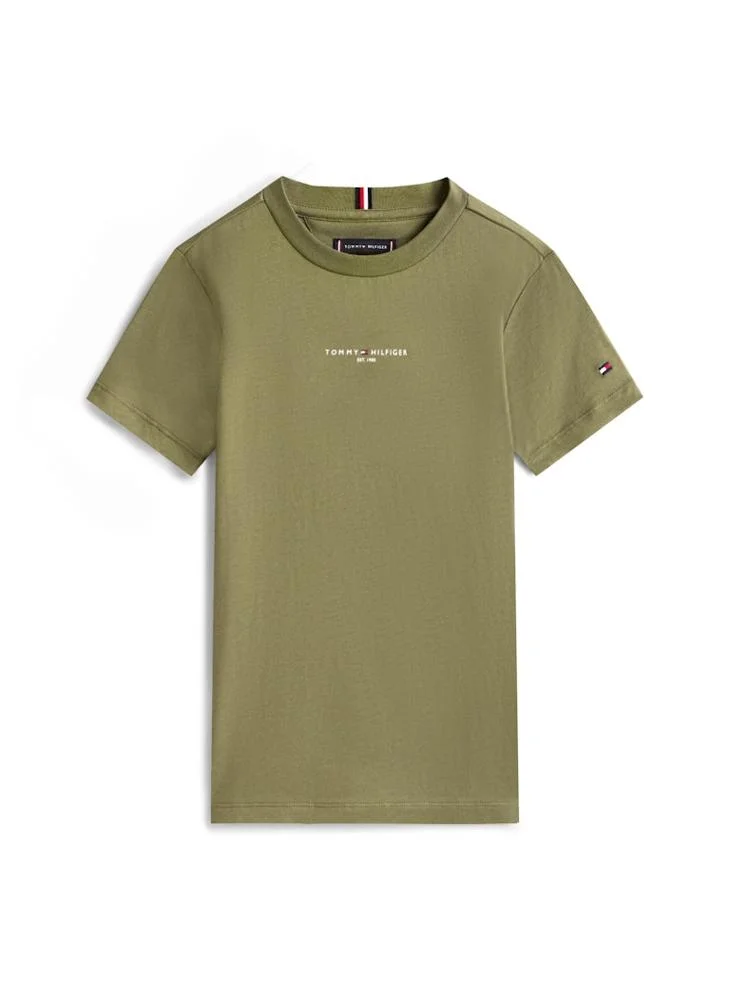 Tommy Hilfiger Battle Green Essential Logo T-Shirt And Shorts Set for Men | Best Price UAE