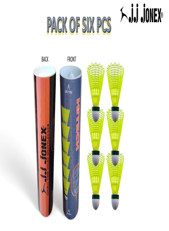 جونيكس كرات الريشة من النايلون من جونكس جي جي هايتك (6 في 1) باللون الأصفر. - Image 2