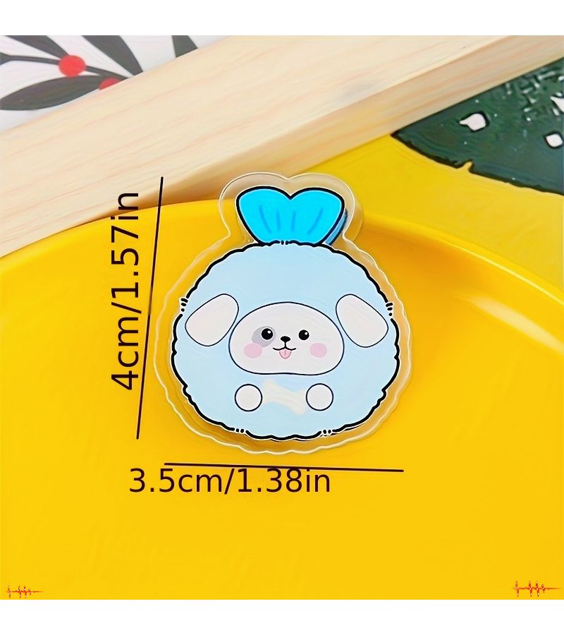 Cartoon Cute Animal PP Double Sided Colorful Shrimp Ball Shaped Student Office Storage Paper Test Note Multi Functional Sealed Clips 5pcs - Image 3