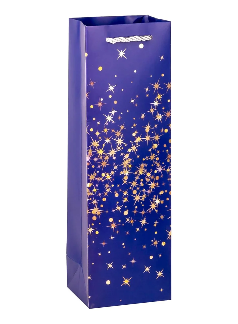 Cuisine Art Cuisine Art Wine Bag, 1 pc Wine Gift Paper Bag Single Bottle Wine Gift Bag Red Wine Tote Bag, 5Pcs 4.7 x 3.9 x 14.2’’ Wine Gift Bag Kraft Paper Wine Bag with Handles Blue Gold