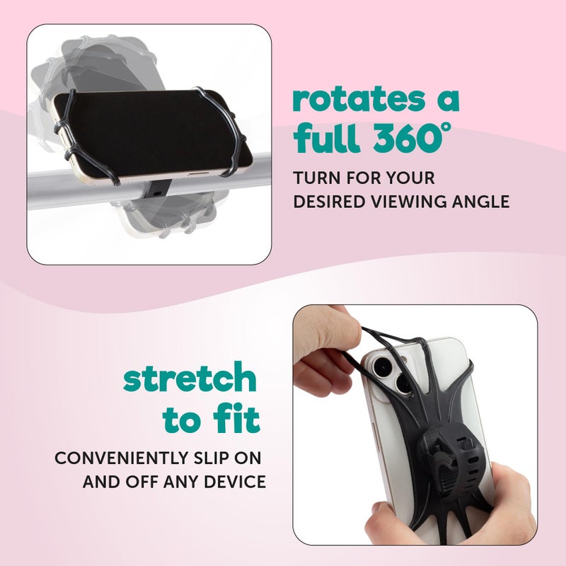 Hoovy Stroller Phone Mount | Silicone Stroller Phone Holder | Cell Phone Holder for Strollers, Shopping Carts, or Handlebars | Phone Holder Mount for Strollers - Image 4