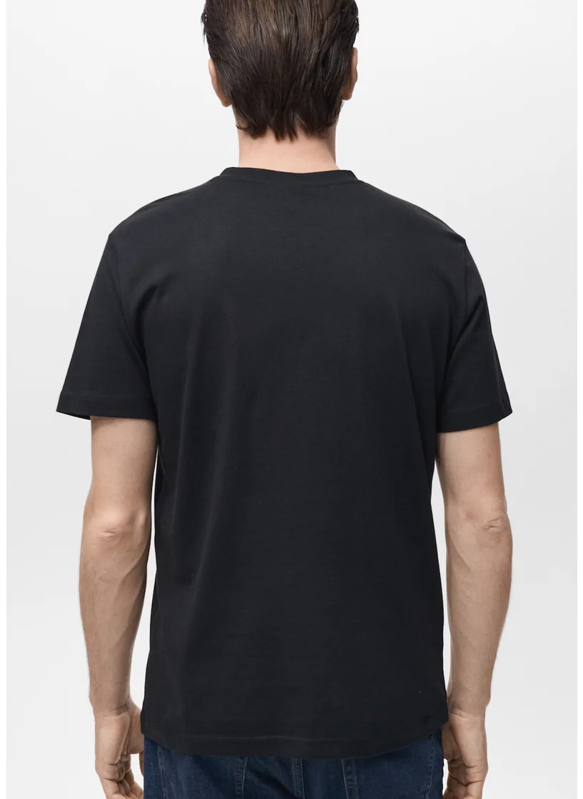 Mango Man Casual V-Neck T-Shirt