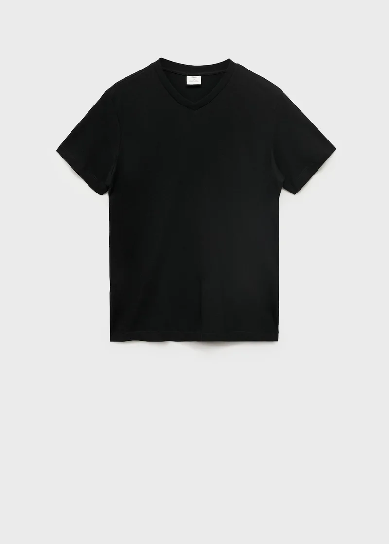 Mango Man Casual V-Neck T-Shirt