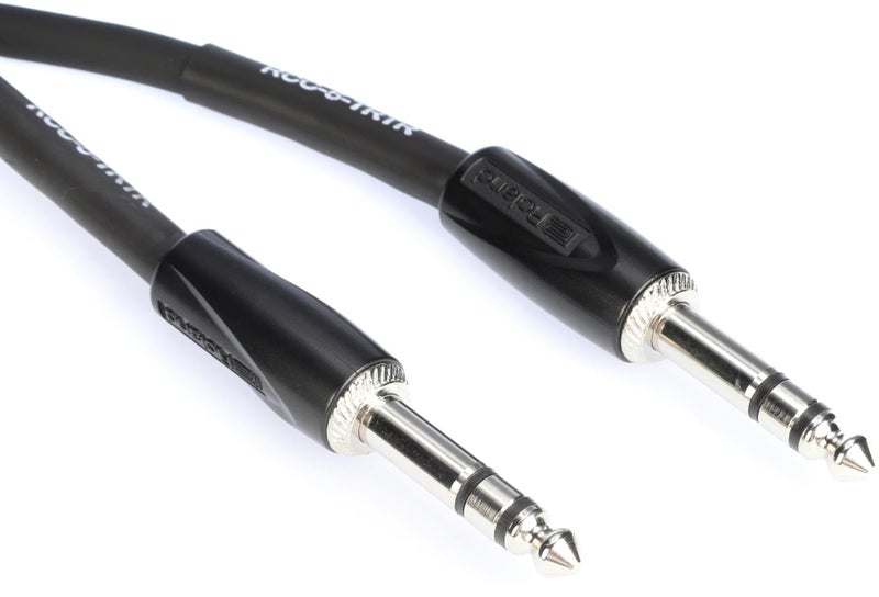 Roland Black Series Interconnect Cable, 1/4-Inch TRS to 1/4-Inch TRS, Balanced, 5-Feet
