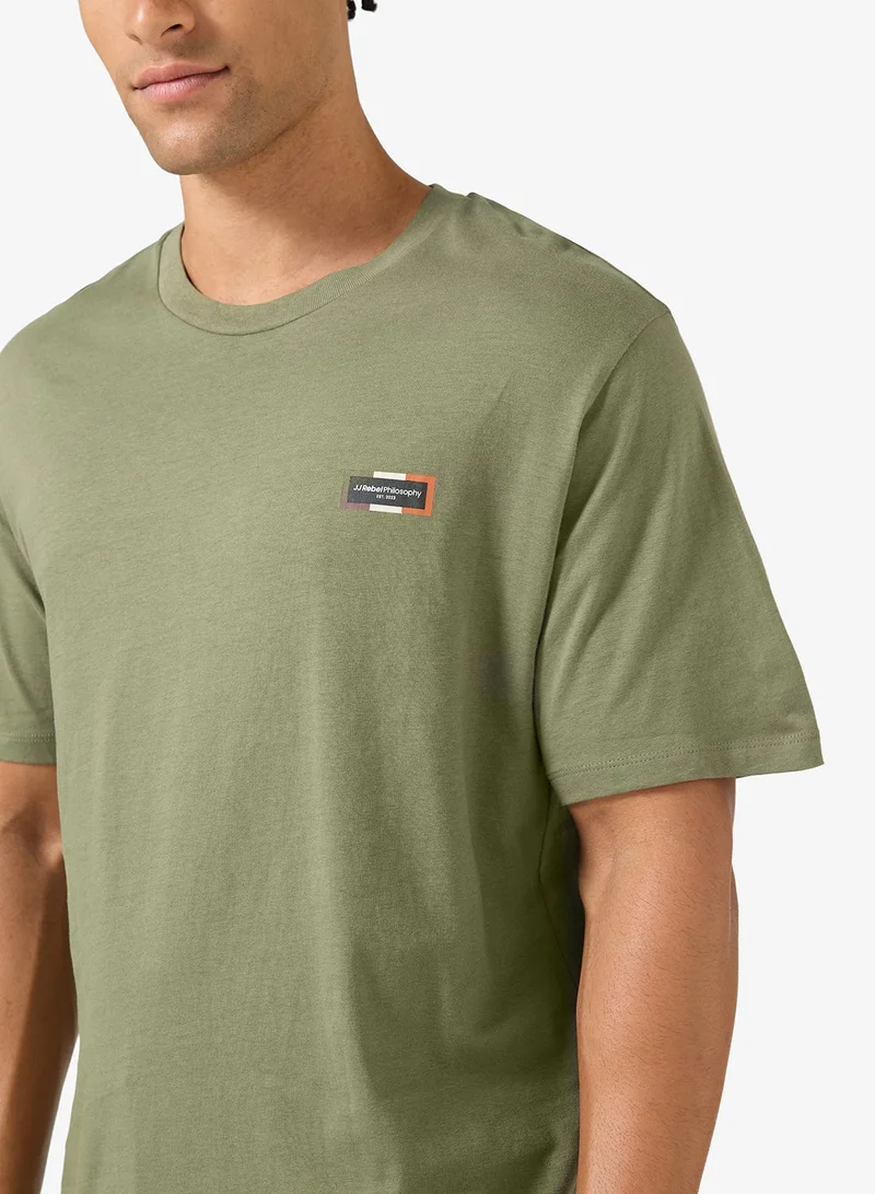 JJ Rebel Logo Regular Fit Crew Neck T-Shirt