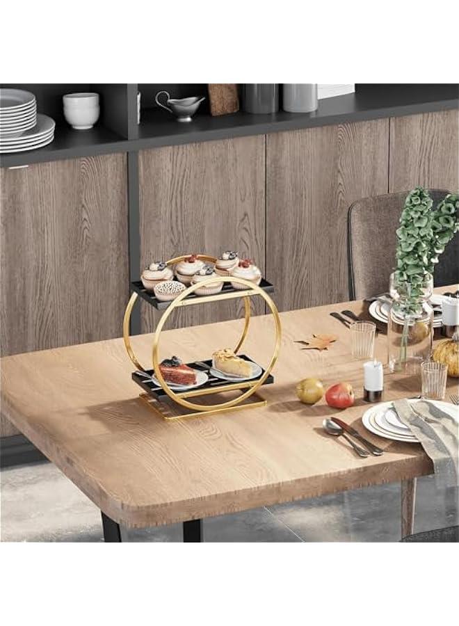 HOOKOR Makeup Organizer for Vanity, Black Gold Perfume Organizer for Dresser- 2 Tier Skincare Organizers Bathroom Countertop Organizer, Make Up Counter Shelf Cosmetic Display Tray (55-02) - Image 5