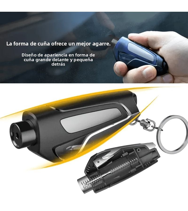 2pcs Red 3 in 1 Car Safety Hammer Emergency Window Breaker Seat Belt Cutter High Hardness Tungsten Steel Key with Keychain - Image 5