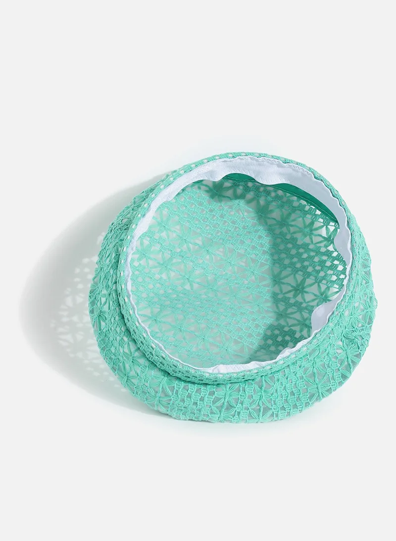 Haute Sauce  Mint Green Textured Beret Hat for Women | Best Price UAE